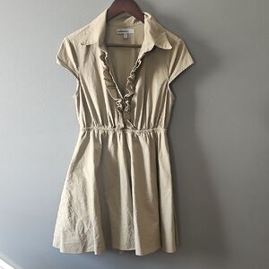 Charlotte Russe Beige Ruffle Mini Dress